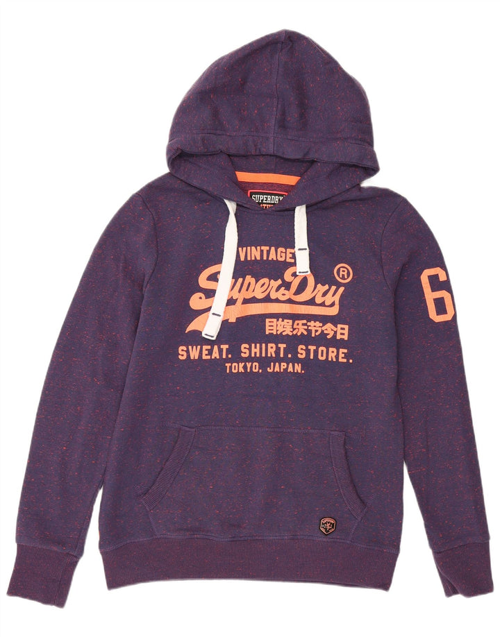 SUPERDRY Jersey con capucha gráfica para hombre Poliéster moteado morado medio