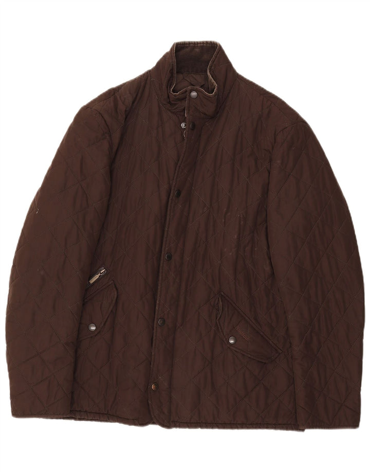 BARBOUR Chaqueta acolchada para hombre UK 40 Large Marrón Poliéster