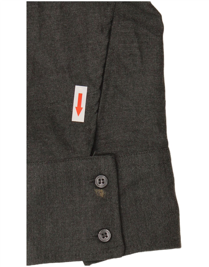 ZARA Mujer Blusa Corta Camisera UK 44 Gris Medio
