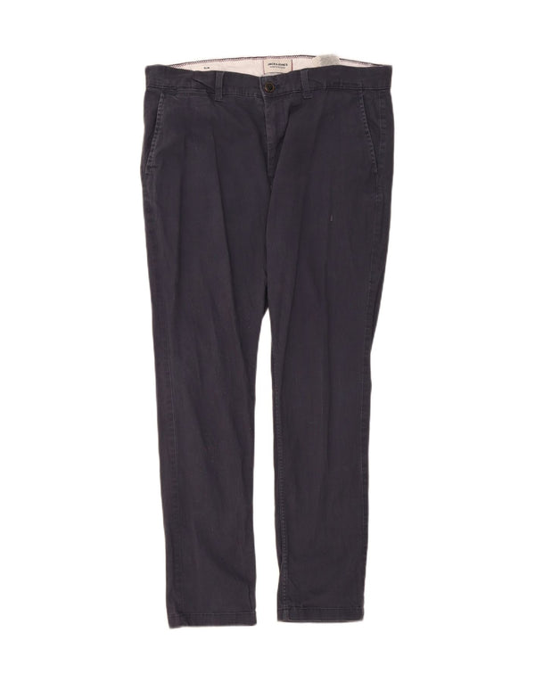 Jack & Jones Pantalón chino slim para hombre W34 L29 Algodón azul marino