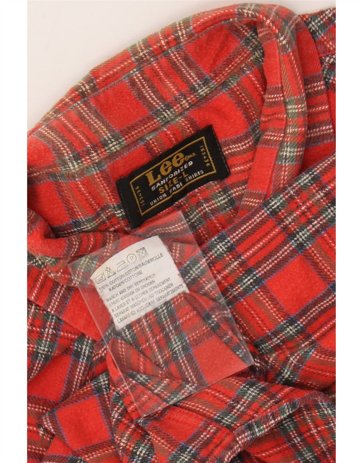 Camisa de franela LEE para hombre de algodón a cuadros rojos grandes