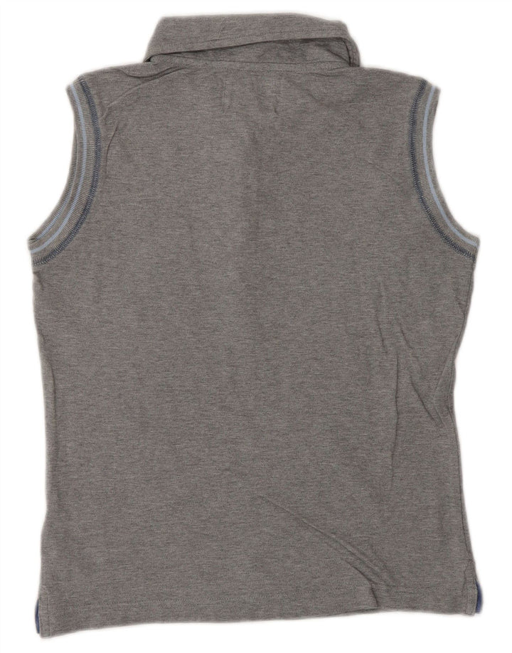 FILA Polo corto sin mangas para mujer UK 10 Small Grey Cotton