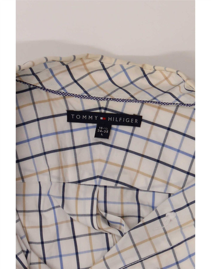 Tommy Hilfiger Camisa para hombre Talla 16 1/2 Grande Cuadros multicolores