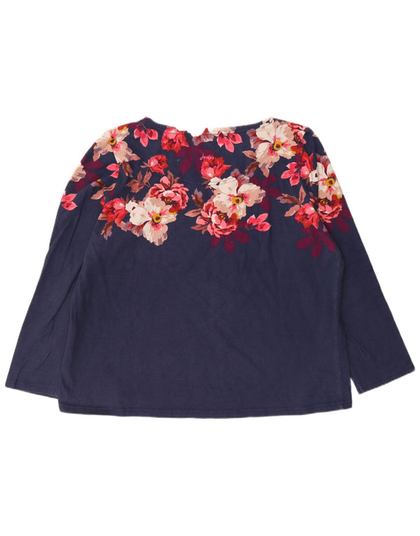 Joules Top Mujer Manga Larga UK 20 2XL Azul Marino Floral Algodón