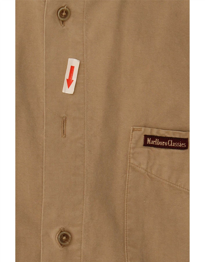 Camisa Marlboro Classics Hombre Grande Algodón Beige