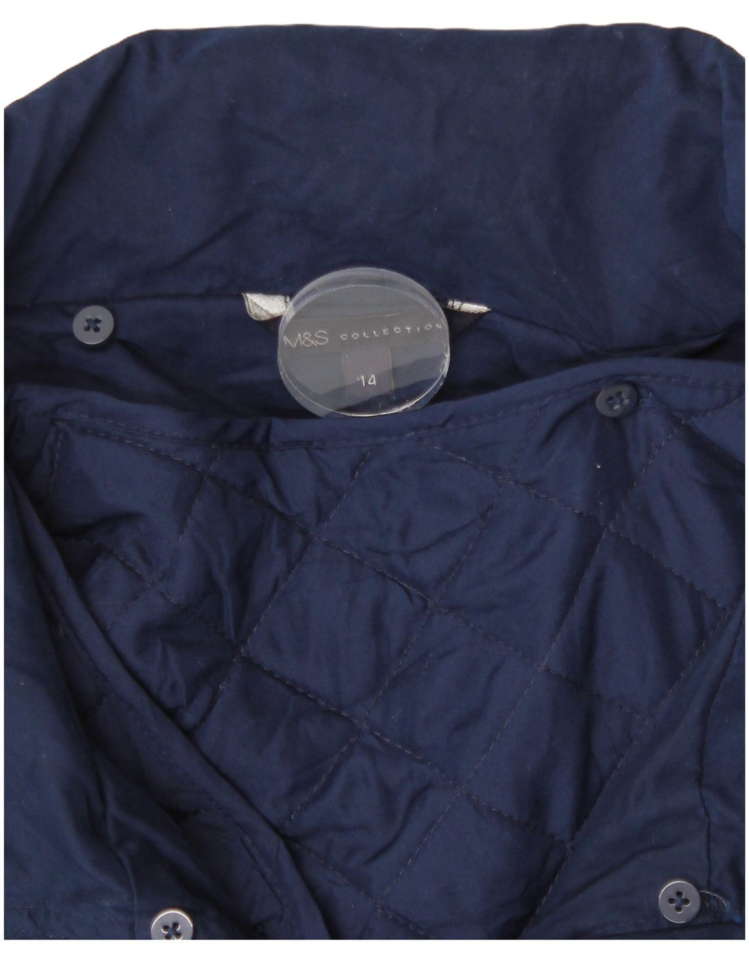 Marks & Spencer Chaqueta impermeable con capucha para mujer UK 40 Mediana Azul marino Poliéster