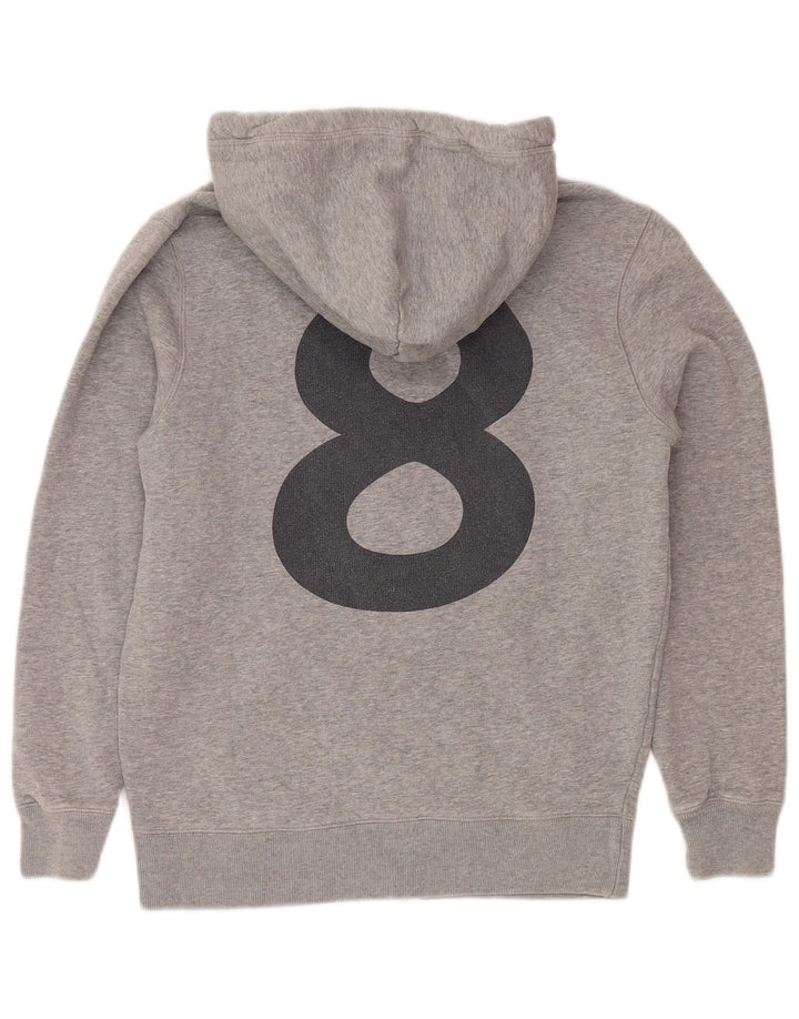 Jack Wills Suéter con capucha y cremallera gráfica para hombre Algodón gris medio