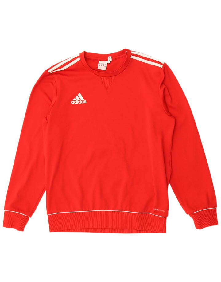 Adidas Mens Climawarm Sudadera Jumper UK 38/40 Medio Rojo Poliéster