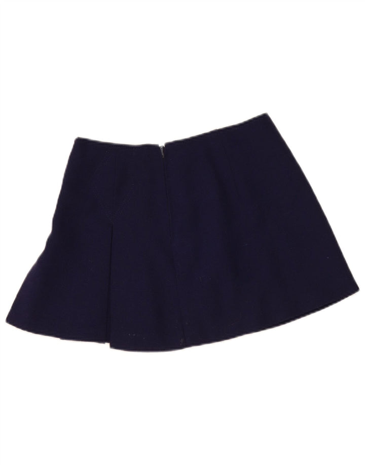 Vintage Mujer Mini Falda W30 Medio Azul Marino