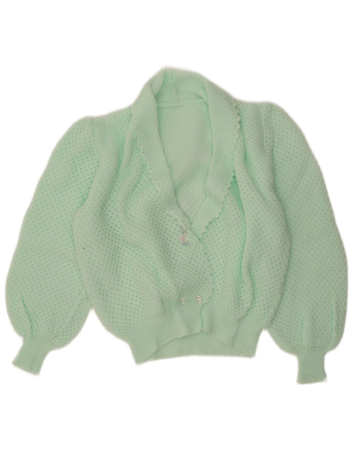 Vintage mujer Cardigan suéter Reino Unido 14 turquesa medio