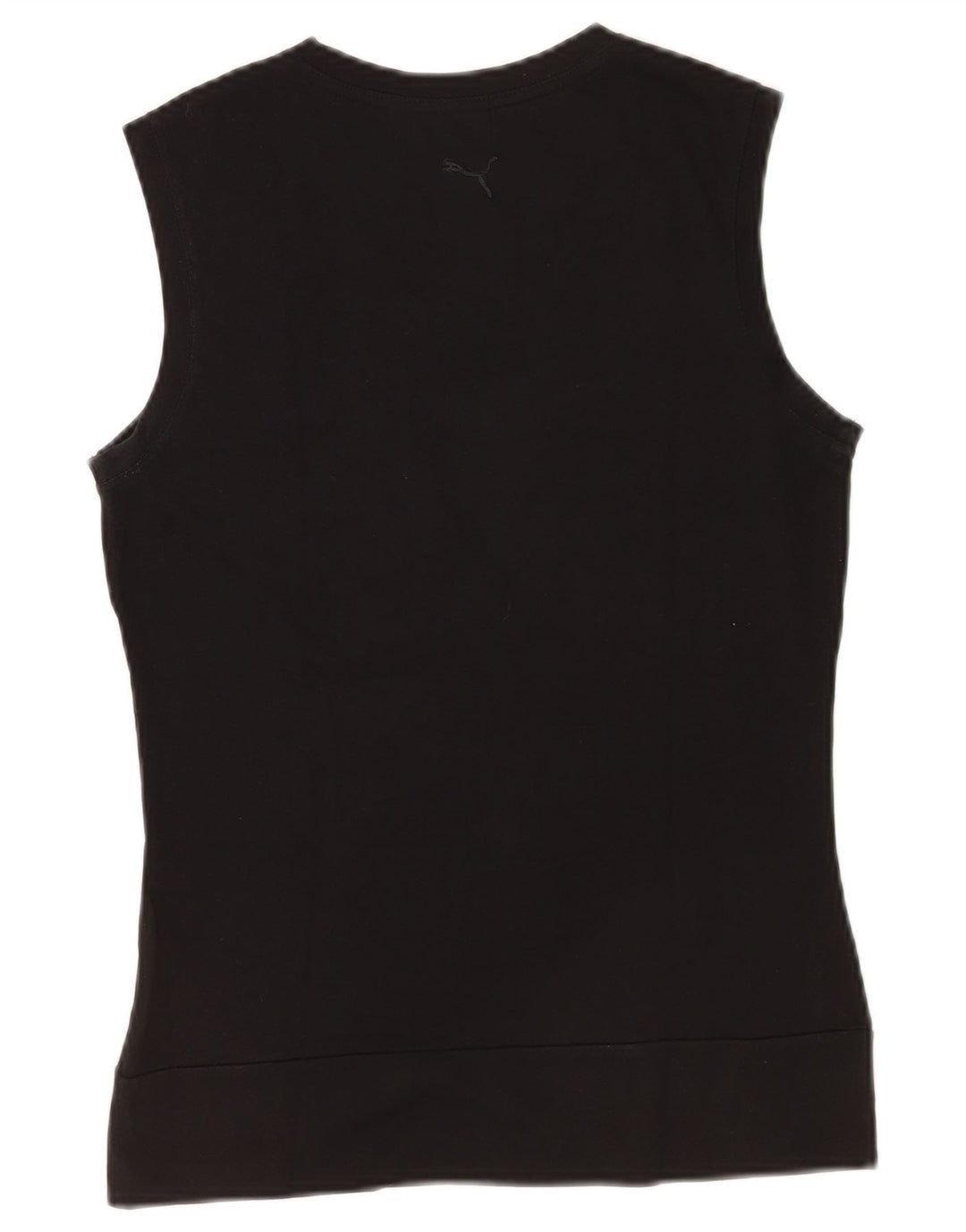 Puma Mujer Gráfico Chaleco Top UK 12 Mediano Negro Algodón