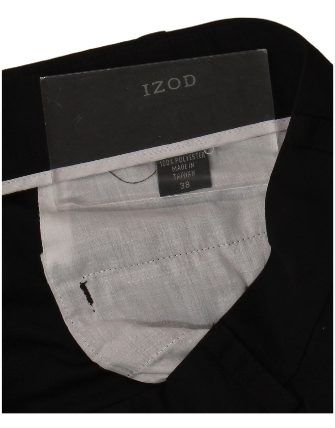 IZOD Pantalones cortos chinos pegados para hombre W38 XL Poliéster negro