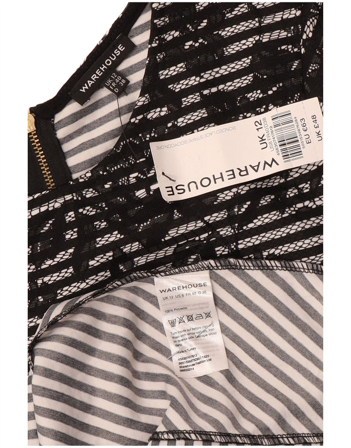 Vestido ajustado para mujer de Warehouse UK 42 Poliéster floral negro mediano