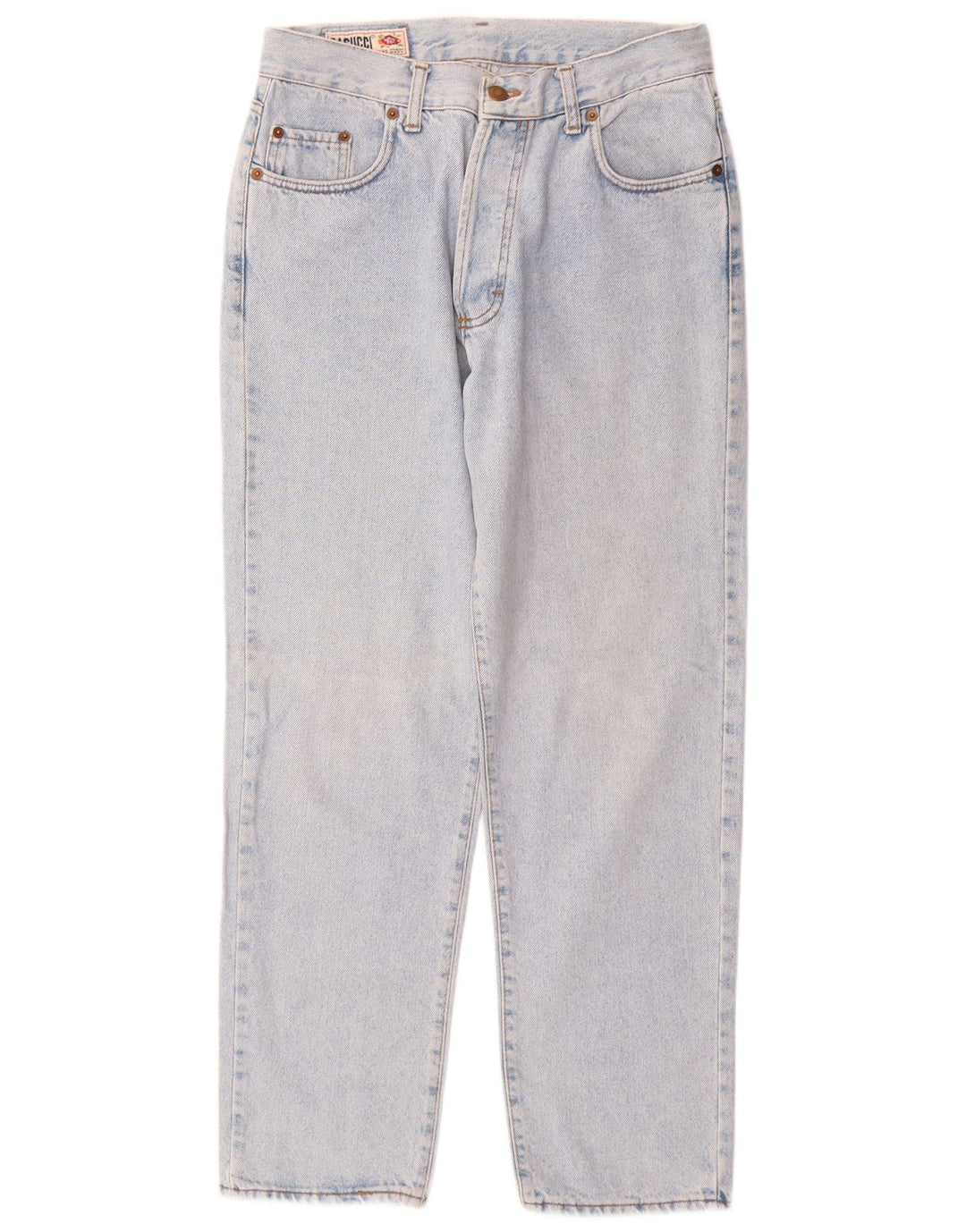 CASUCCI Vaqueros cónicos de cintura alta para mujer IT 50 XL W28 L29 Algodón azul