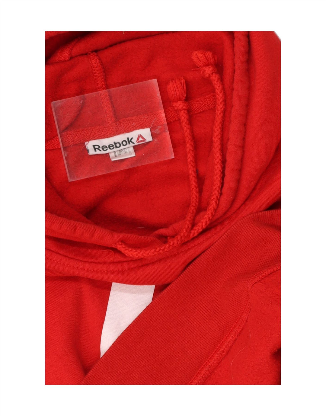 REEBOK Womens Graphic Hoodie Jumper UK 14 Medium Red Vintage Reebok and Second-Hand Reebok from Messina Hembry 