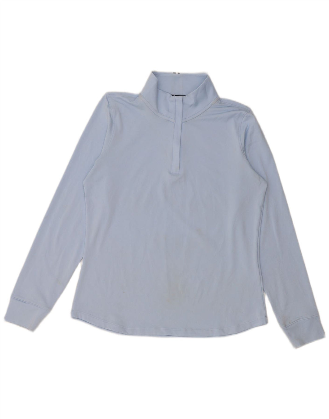 Under Armour Mujer Zip Neck Jersey Chándal Top UK 12 Azul Medio