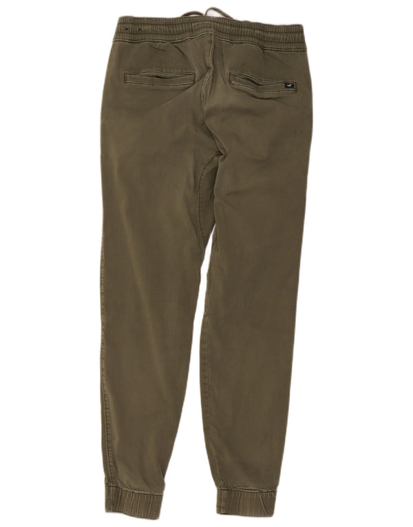 Hollister Hombre Joggers Pantalones Casuales Pequeño W28 L25 Algodón Caqui