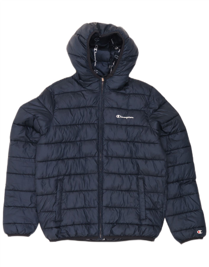 Champion Chaqueta acolchada con capucha para niño 15-16 años 2XL Azul marino Poliéster