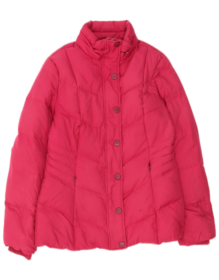 Tommy Hilfiger Chaqueta acolchada con capucha para mujer UK 10 Small Pink Poliéster