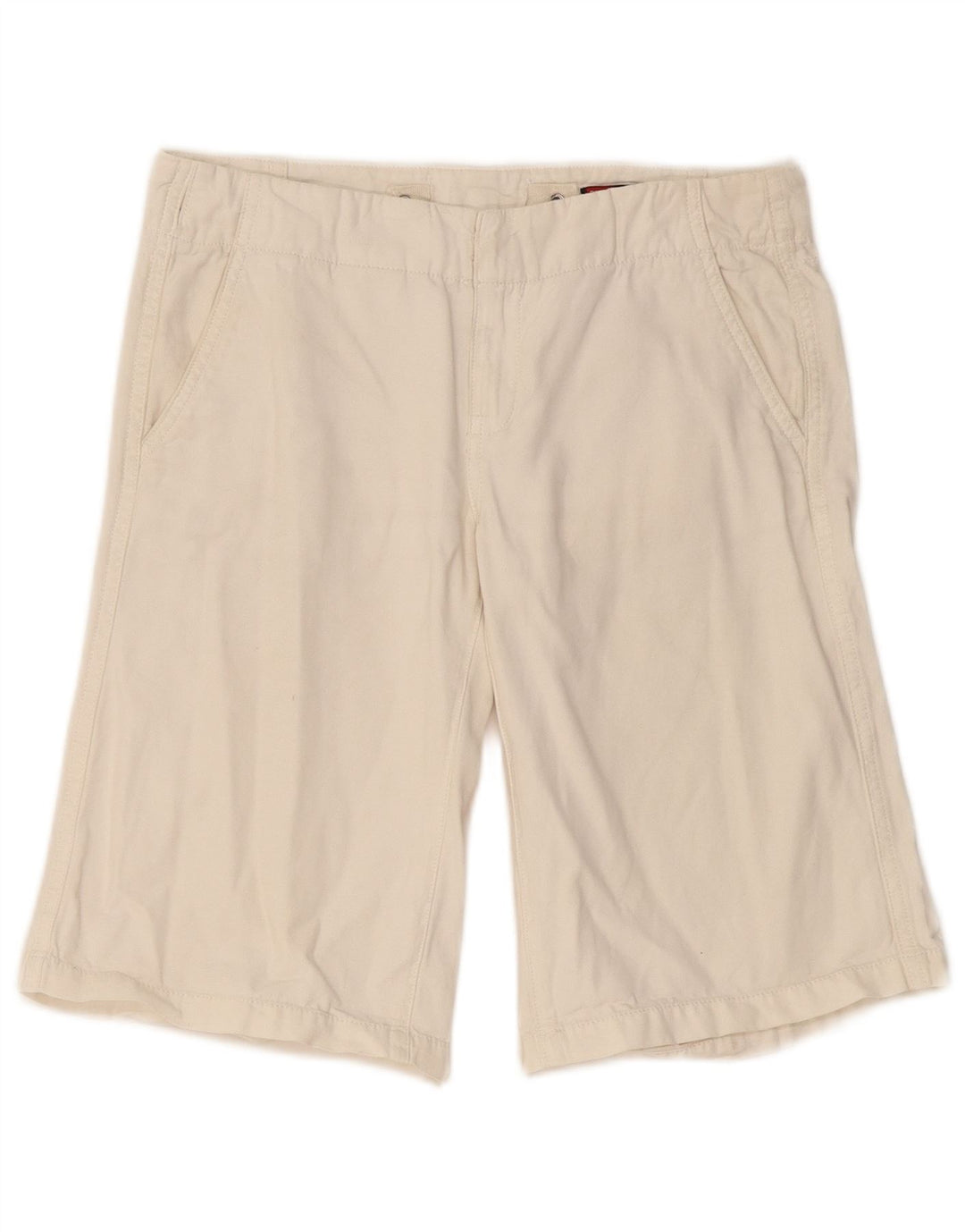 Diesel Pantalones Cortos Chinos Mujer W26 Pequeño Algodón Blanco
