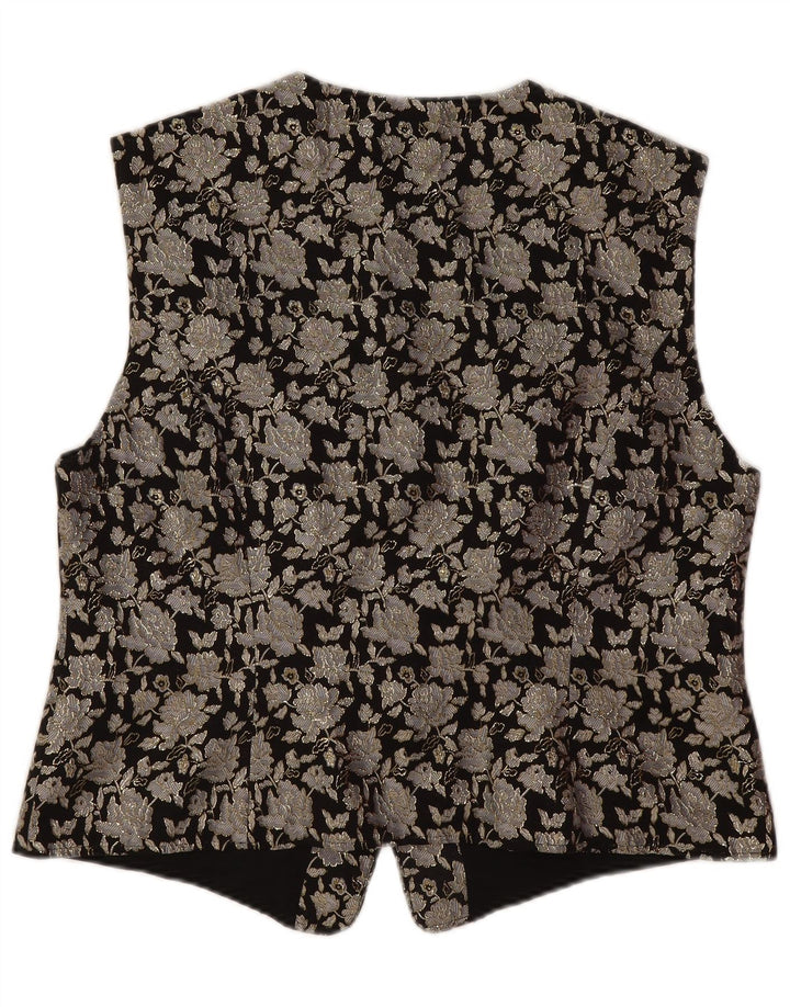 Top corto para mujer Tru EU 48 Poliamida floral negra grande