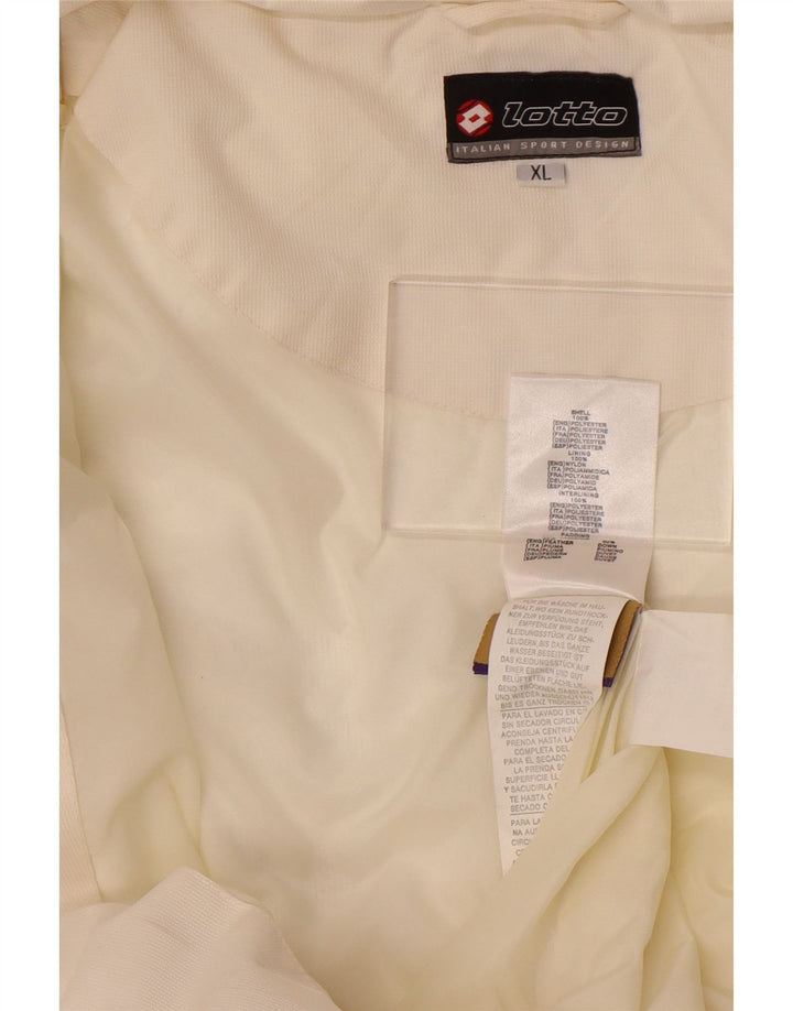 Lotto Chaqueta acolchada con capucha para hombre UK 42 XL Poliéster blanco roto