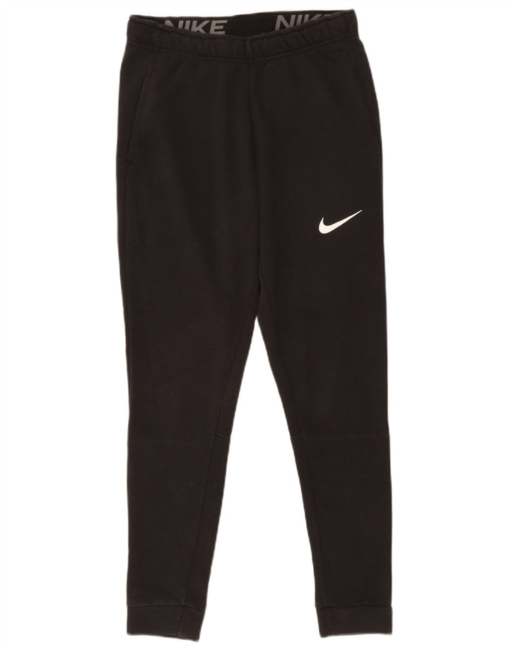 NIKE Mens Tracksuit Trousers Joggers Small  Black Cotton