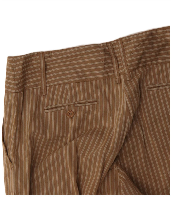 MAX MARA Pantalones casuales de pierna ancha para mujer US 10 Grande W34 L32 Marrón Rayas