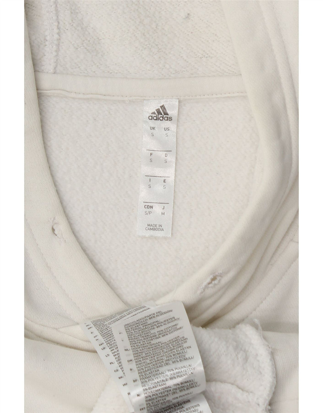 ADIDAS Sudadera con capucha para hombre Jumper Small White Cotton