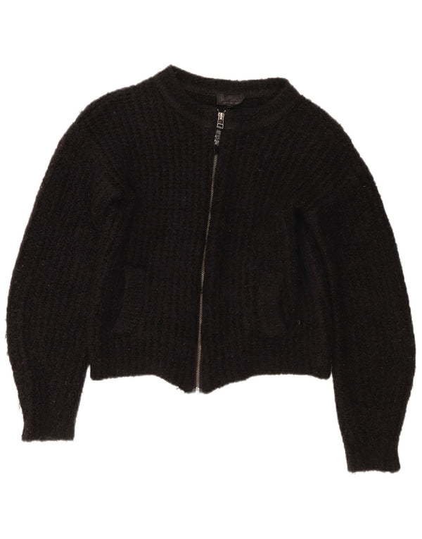 Topshop Suéter tipo cárdigan corto para mujer UK 6 XS Acrílico negro