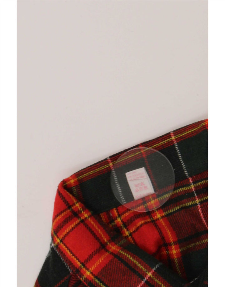 Vintage hombres sobrecamisa franela camisa tamaño 43 gran lana a cuadros rojos
