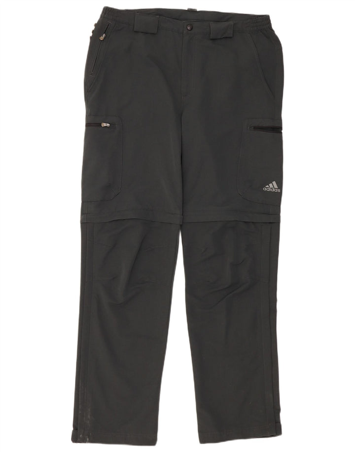 ADIDAS Pantalón cortavientos recto Clima 365 para hombre W36 L34 Gris