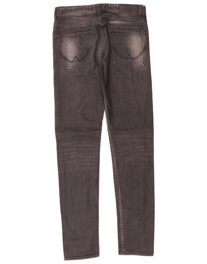SUPERDRY Vaqueros ajustados y ajustados para hombre W30 L32 Algodón gris