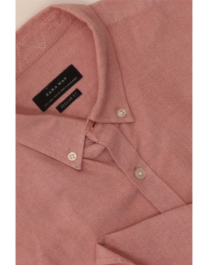 Zara Hombre Camisa Regular Fit Grande Rosa