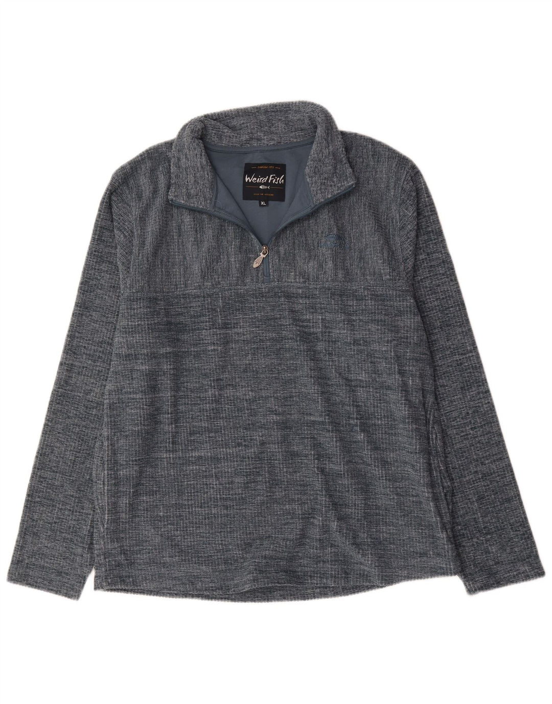 WEIRD FISH Sudadera con cuello y cremallera para hombre UK 40 XL Poliéster moteado gris