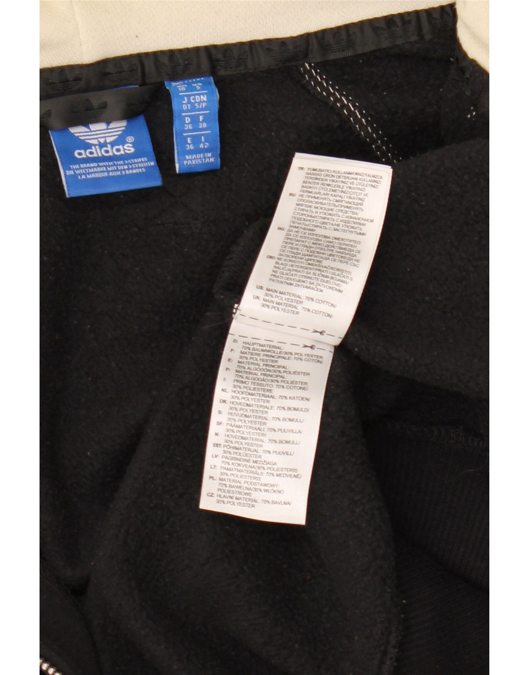 ADIDAS Sudadera con capucha gráfica para mujer Reino Unido 10 Pequeño Algodón negro