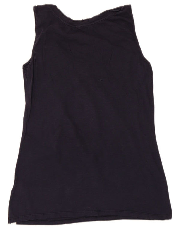 White Stuff Womens Vest Top UK 14 Medium Navy Blue Cotton