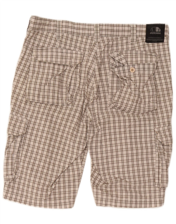 Pantalones cortos tipo cargo Americanino para hombre W34 Large Beige Check