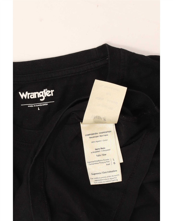 Wrangler - Camiseta para hombre, talla grande, algodón negro