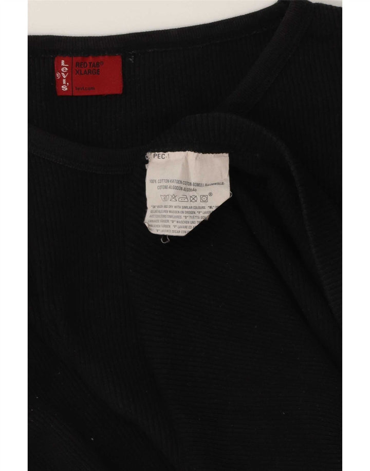 Levi's Hombre Camiseta Top XL Algodón Negro