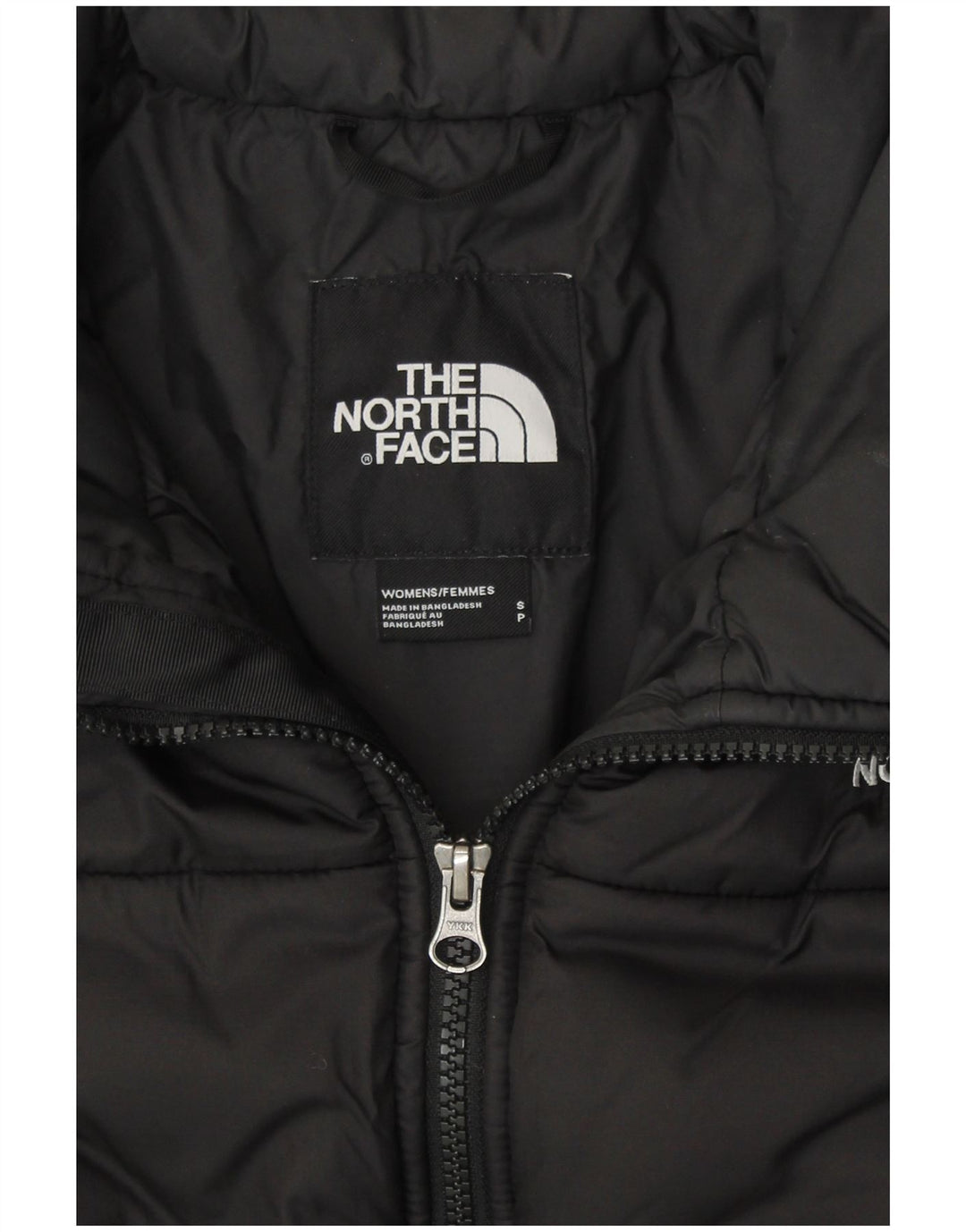 THE NORTH FACE Chaqueta acolchada corta para mujer UK 10 Small Poliéster negro