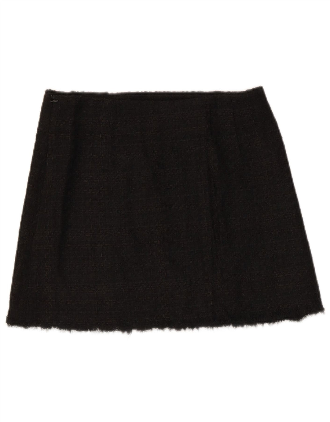 Minifalda Zara Mujer Small W26 Acrílico A Cuadros Negro