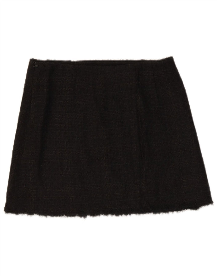 Minifalda Zara Mujer Small W26 Acrílico A Cuadros Negro