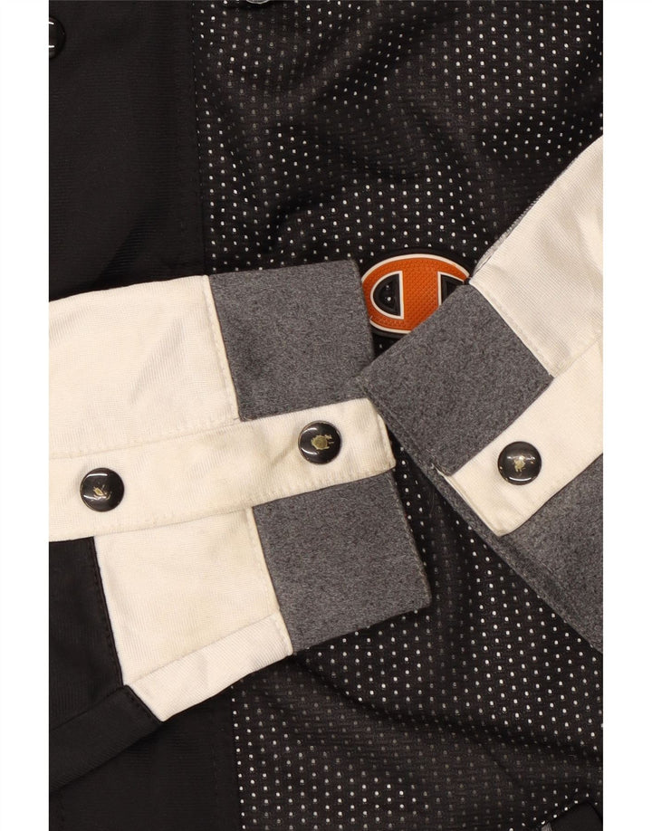 Champion Chaqueta De Chándal Con Gráfico De Gran Tamaño Para Hombre Pequeño Negro Manchado