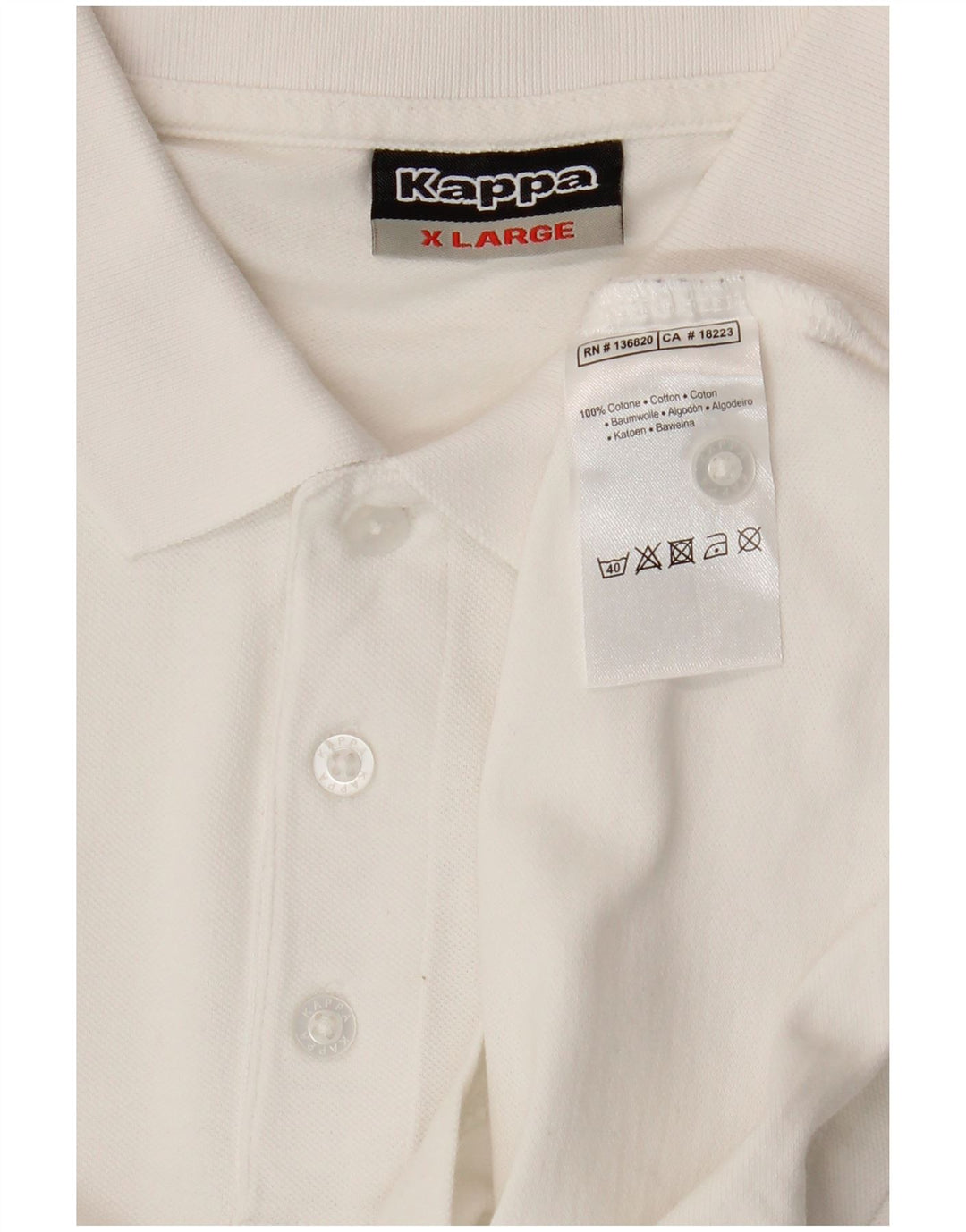 Kappa Polo Hombre XL Blanco Algodón