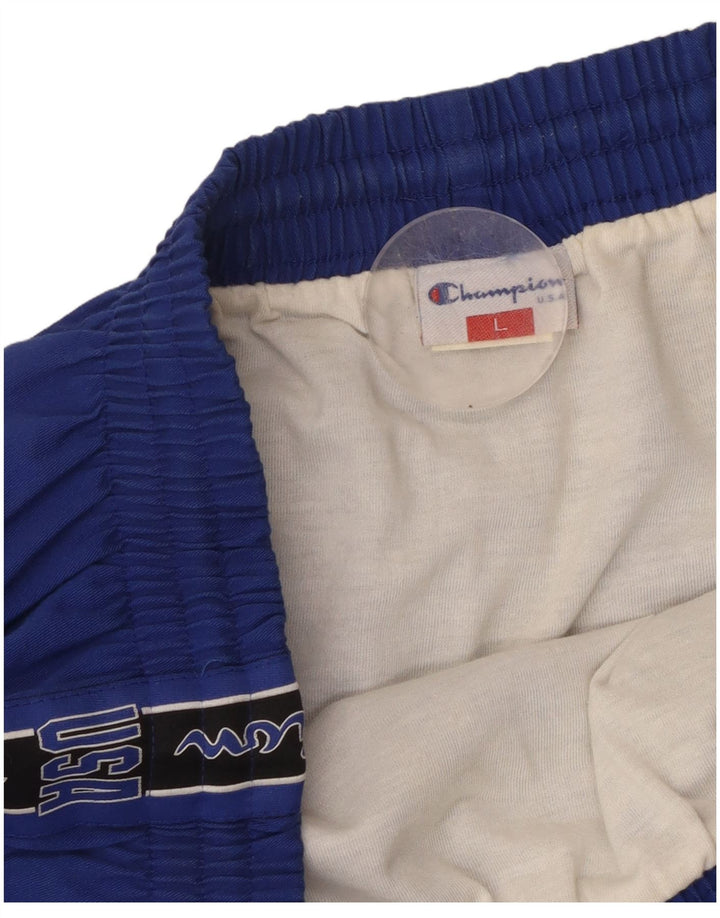 CHAMPION Pantalones cortos deportivos gráficos para hombre Poliéster azul grande