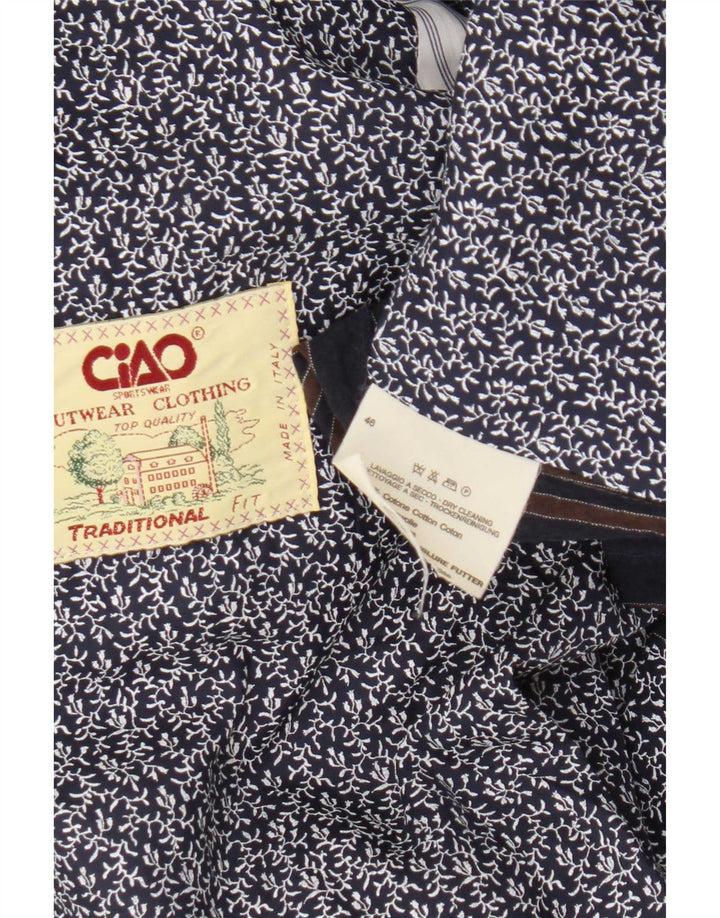 Ciao Chaqueta tipo blazer de corte tradicional para hombre IT 46 Small Azul marino a rayas