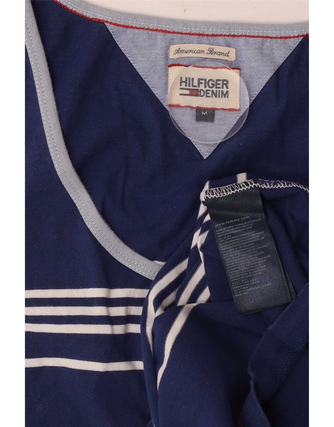 Tommy Hilfiger Hombre Chaleco Top Medio Azul Marino Rayas Algodón