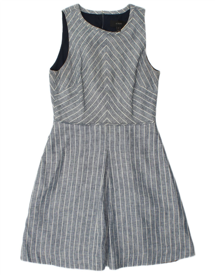 J. CREW Vestido sin mangas para mujer, talla 4, lino a rayas, color azul pequeño