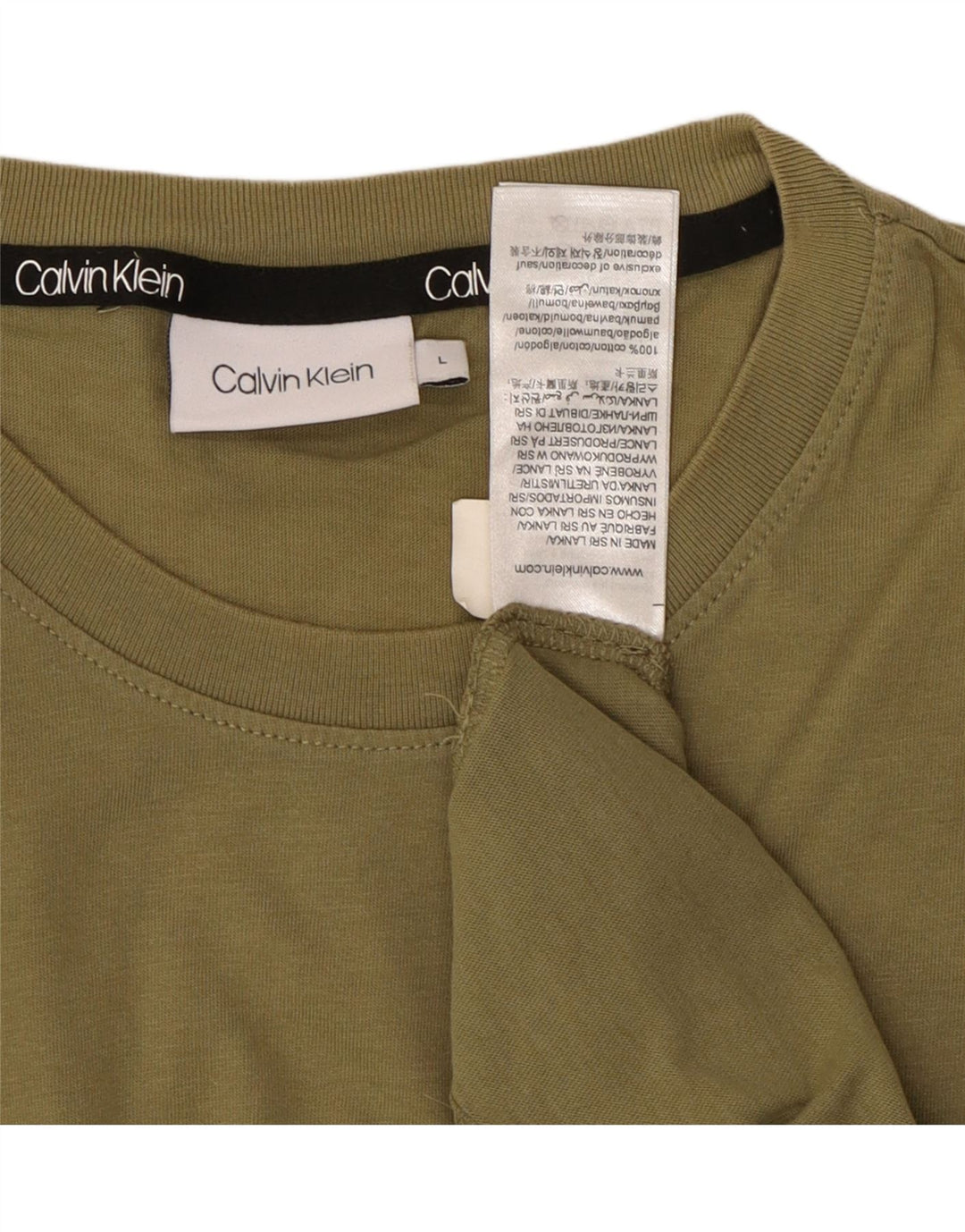CALVIN KLEIN Camiseta Hombre Top Grande Verde Algodón